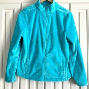 Izod PerformX Women’s Blue Fleece Zip Up Sweater Jacket Size Medium